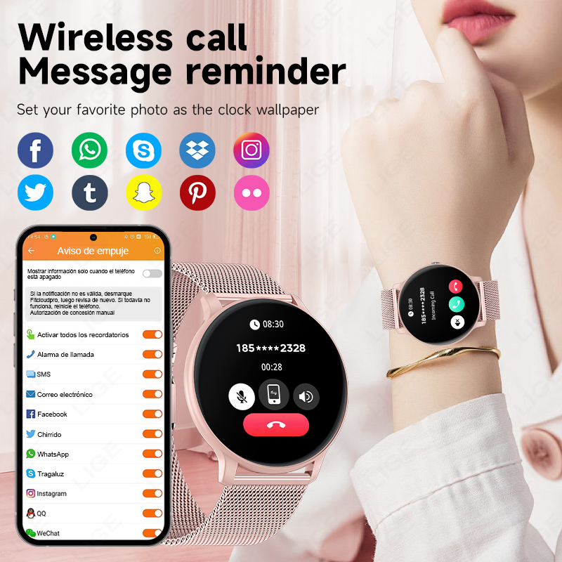LIGE 방수 여성 스마트워치 심박수 혈압 모니터링 남 - Smartwatch Ladies Watches For Women 리뷰 및 가격