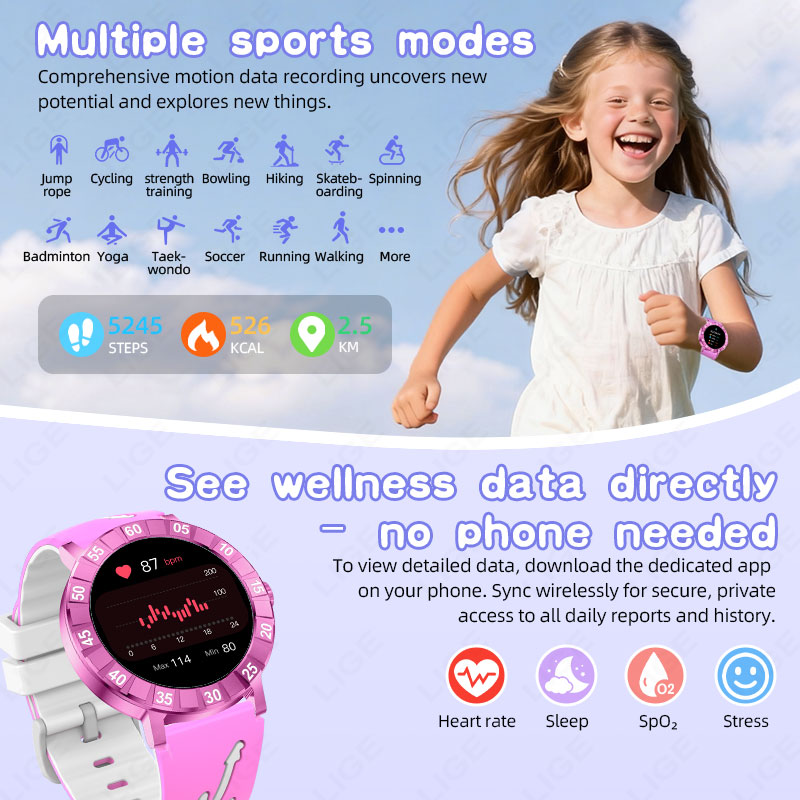 LIGE 키즈 스마트워치 HRV SOS 어린이 스마트워 - Smartwatch Watches Useful Gift For Boys 리뷰 및 가격