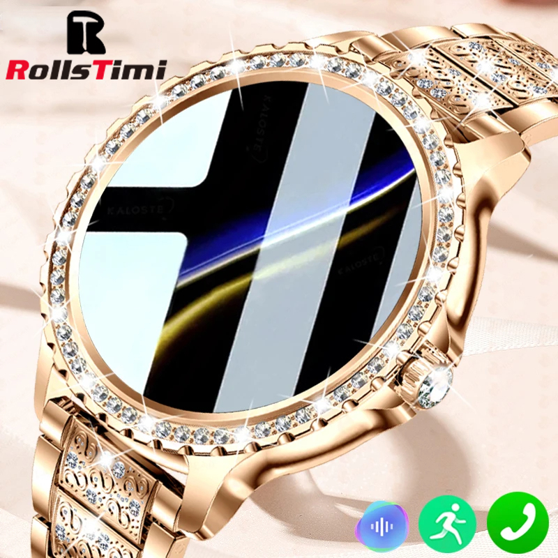 패션 럭셔리 골드 여성 스마트 시계 심박수 혈액 산소  - Smartwatch Ladies Watches For Women 리뷰 및 가격
